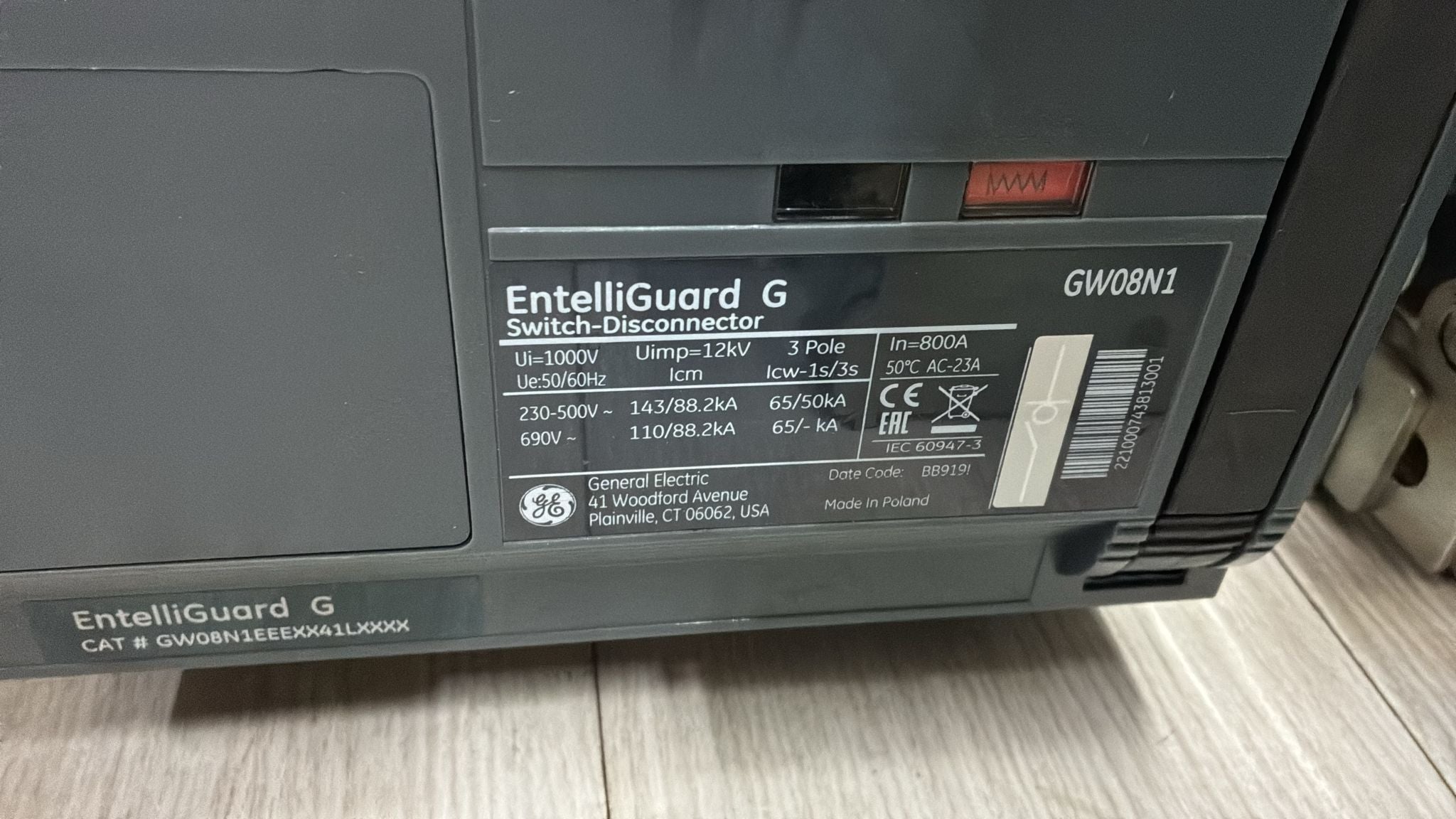 GE ENTELLIGUARD G GW08N1 MASTERPACT
